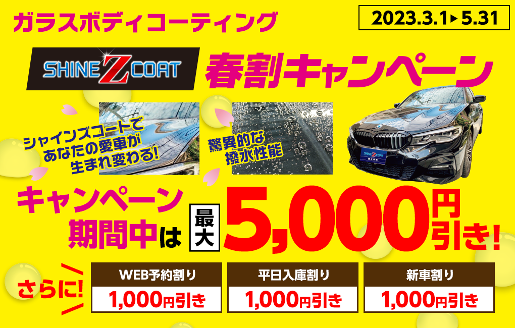 ガラスボディコーティング　春割キャンペーン