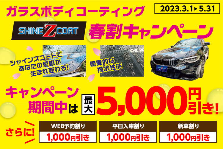 ガラスボディコーティング　春割キャンペーン